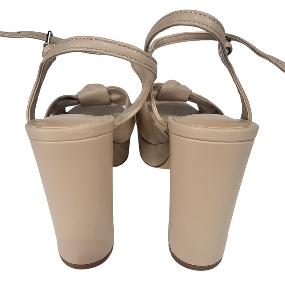 Marc Fisher Deren Platform Wedge High Heel Sandals Lighy Latte 8 - Picture 4 of 5